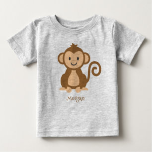 T-shirt bébé singe mignon personnalisé