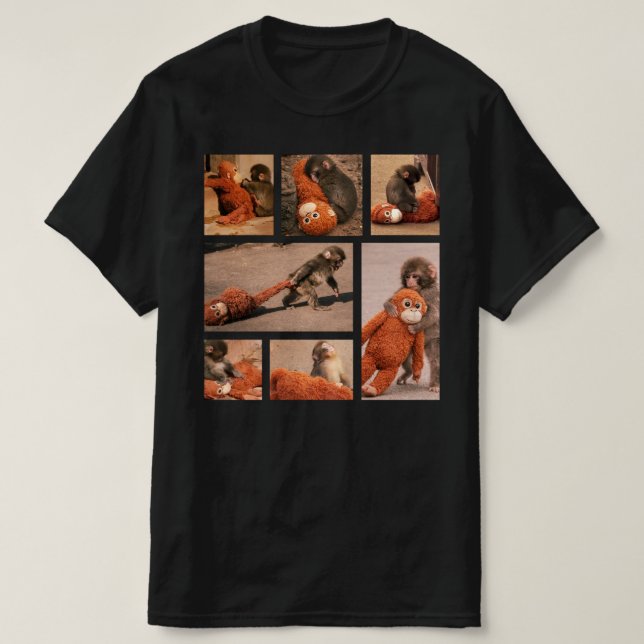 T-shirt Bébé singe Punch, Singe Punch solitaire (Design devant)