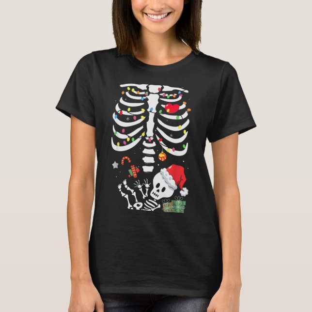 T-shirt Bébé squelette mignon Grossesse maternité Noël Mam (Devant)
