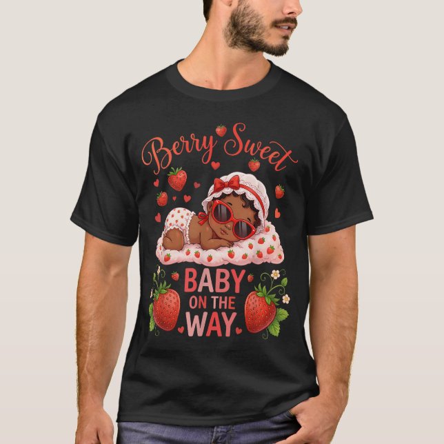 T-shirt Bébé Sucré en Route Fraise Grossesse (Devant)