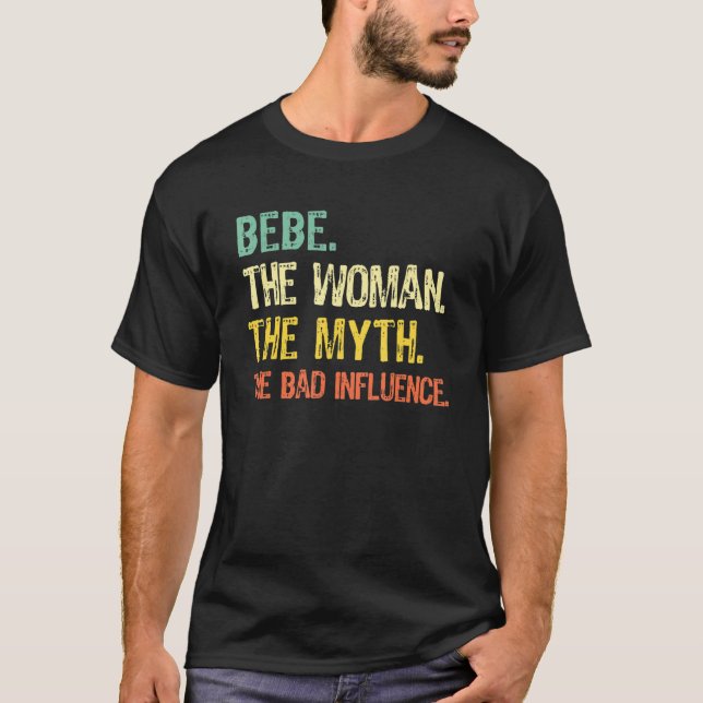 T-shirt Bebe The Woman The Myth The Bad Influence  Retro (Devant)