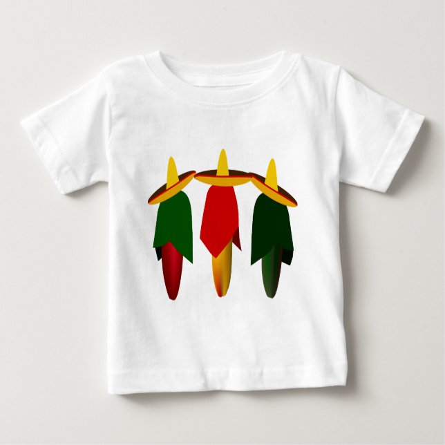 T-shirt bébé trois poivrons chauds Amigo (Devant)