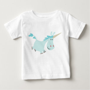 T-shirt bébé Unicorn Carton bleu mignon