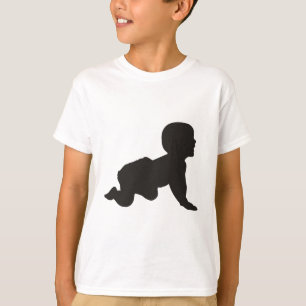 T-shirt Bébé utilisant une couche-culotte, silhouette de