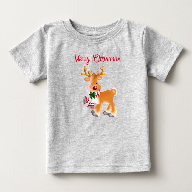 T-shirt bébé vacances Rudolph (Devant)