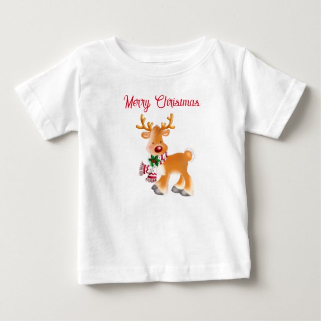 T-shirt bébé vacances Rudolph (Devant)