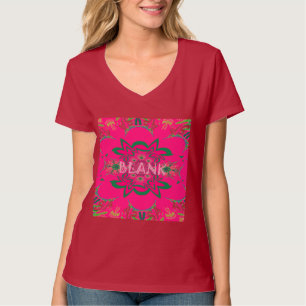 T-shirt Bébé vide floral rose vif violet nuance monogramme