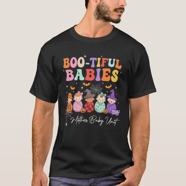 T-shirt Bébés Bootiful Unité Mère Bébé Halloween épouvanta (Devant)