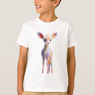 T-shirt Bébés Cerfs Doux aux Couleurs de l'Arc-en-Ciel