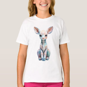 T-shirt Bébés Cerfs Mythiques Aquarelle Pastel Enfants