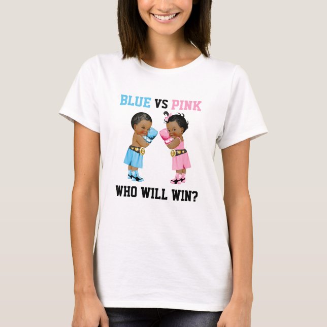T-shirt Bébés en boîte Garçon Fille Genre Révéler bleu ou  (Devant)
