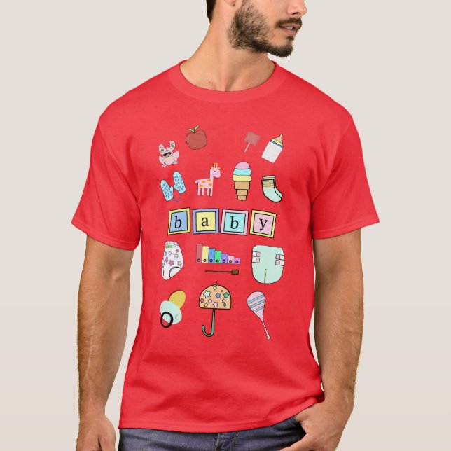 T-shirt Bébés superbes d'adulte du rouge | d'ABDL | | (Devant)