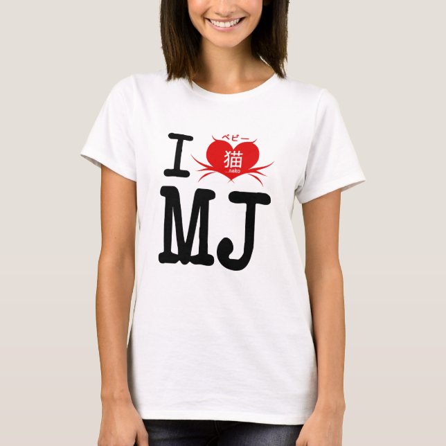 T-shirt Bebii Neko : I <3 MJ (Devant)