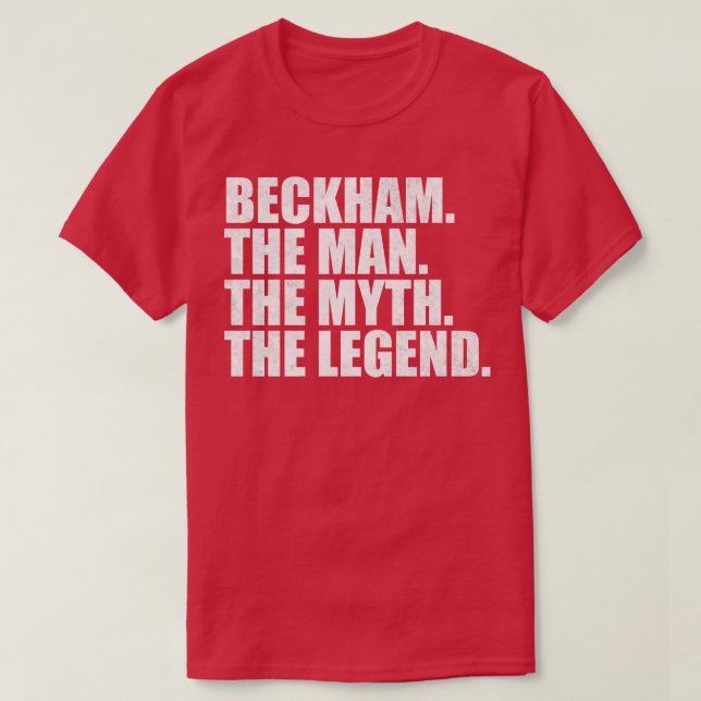 T-shirt Beckham Beckham Nom Beckham prénom (Design devant)