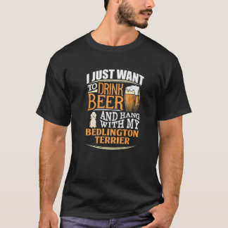 T-shirt Bedlington Terrier Beer T