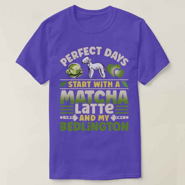 T-shirt Bedlington Terrier Matcha Latte (Design devant)