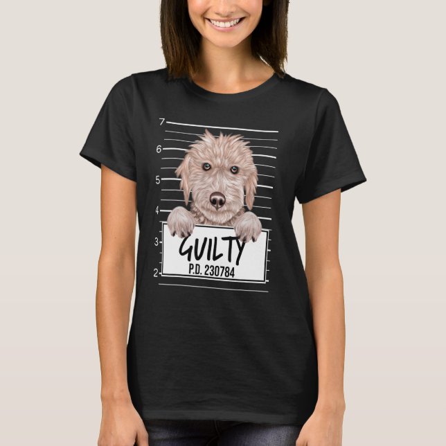 T-shirt Bedlington Terrier Mugshot Guilty Chien (Devant)