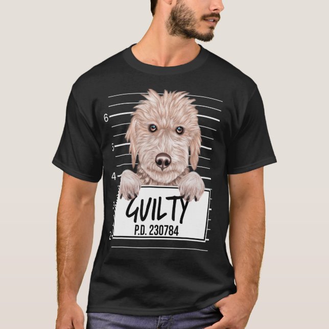 T-shirt Bedlington Terrier Mugshot Guilty Chien (Devant)