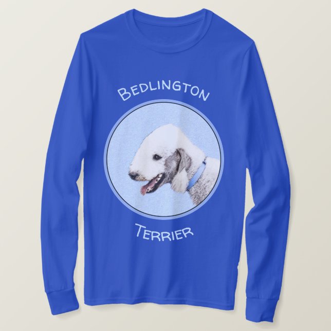 T-shirt Bedlington Terrier Peinture - Art Chien original (Design devant)