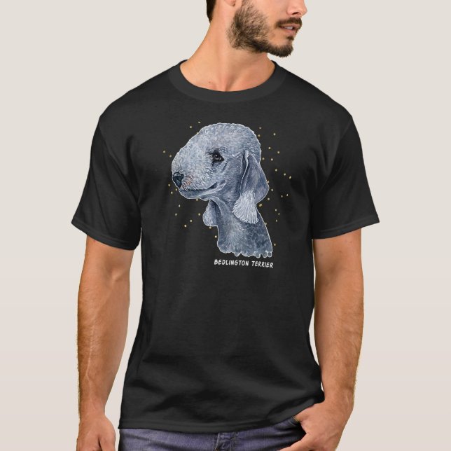 T-shirt Bedlington Terrier Portrait 4 Animal Bedlington Ch (Devant)