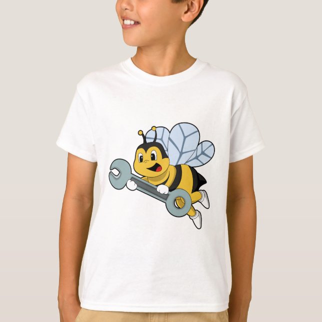 T-shirt Bee as Mechanic with Wrench (Devant)