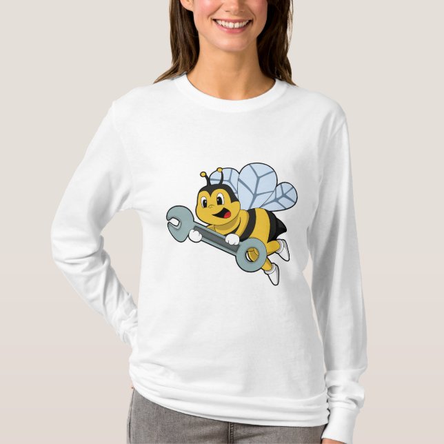 T-shirt Bee as Mechanic with Wrench (Devant)