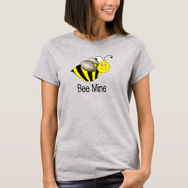 T-shirt Bee (Be) Mine Bumblebee Jaune Saint-Valentin (Devant)