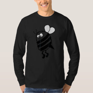 T-shirt Bee Bumblebee Mignonne Noir Et Blanc Sur Jaune Tir