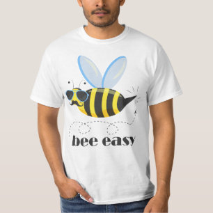 T-shirt Bee caractère avec mustache lunettes de soleil Bee
