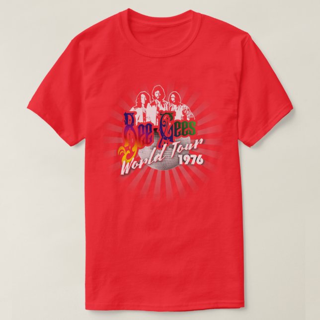 T-shirt Bee Gees World Tour 1976 (Design devant)