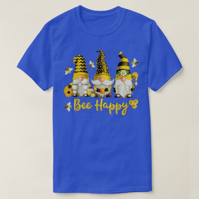 T-shirt Bee Happy Bee Gnome Spring  (Design devant)