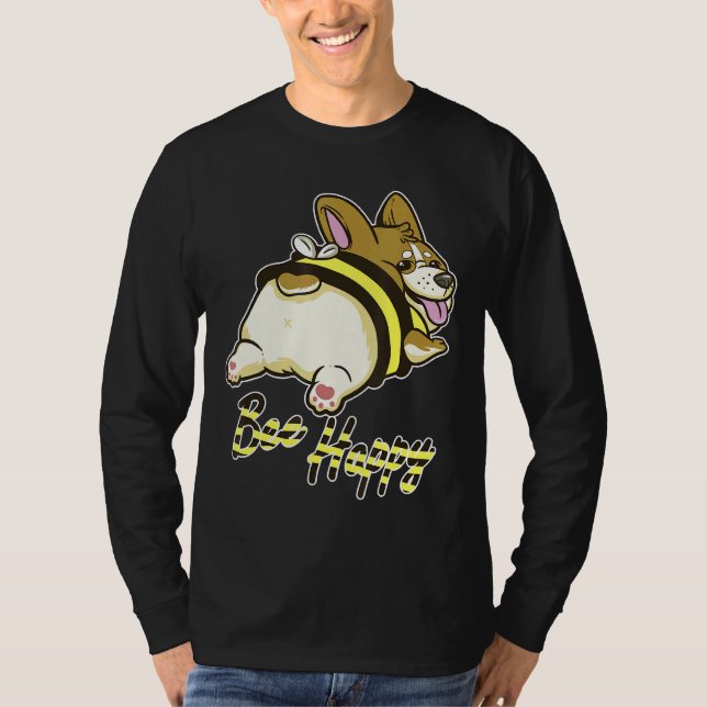 T-shirt Bee Happy Corgi With Bee Costume (Devant)
