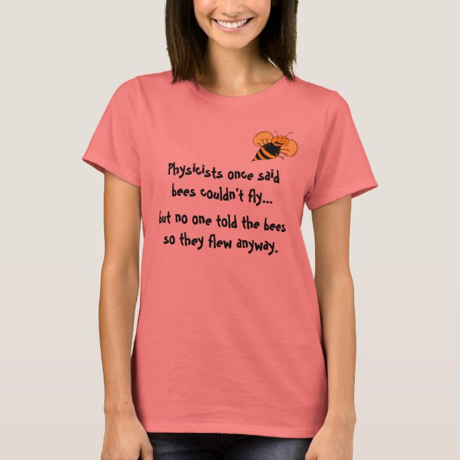 T-shirt Bee Happy Physics Cartoon Tee (Devant)