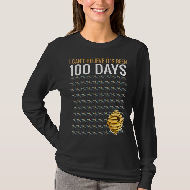 T-shirt Bee Hive Tree 100 Days Of School Teacher Boys (Devant)