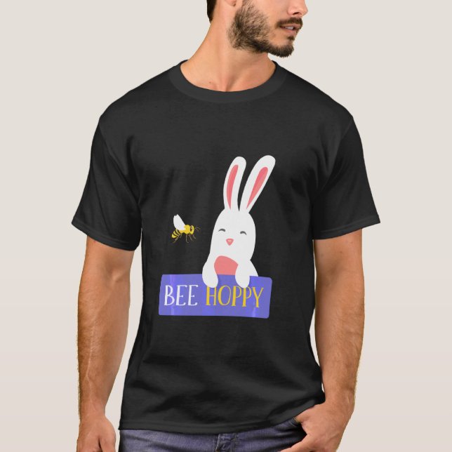 T-shirt Bee Hoppy Funny Animals Bestfriends Bunny Hopper B (Devant)