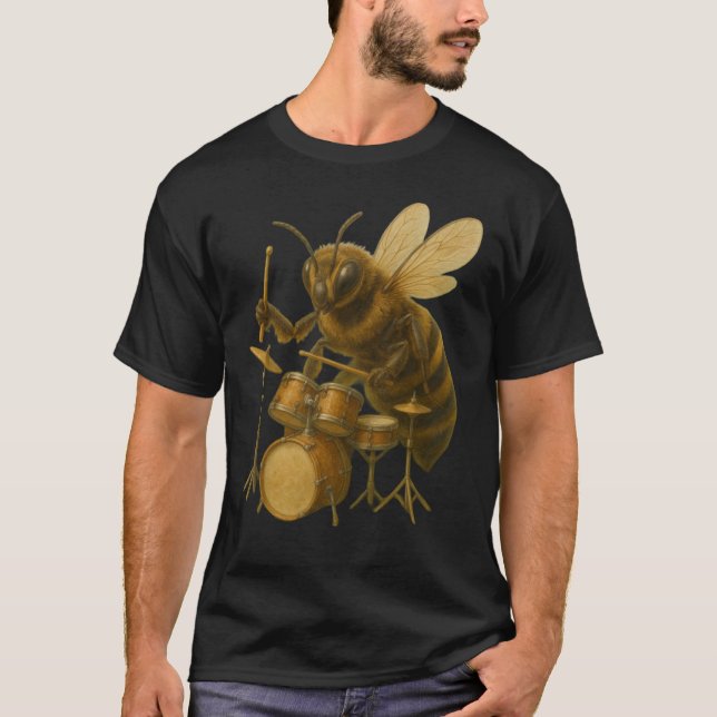 T-shirt Bee jouant à tambour tambour tambour (Devant)