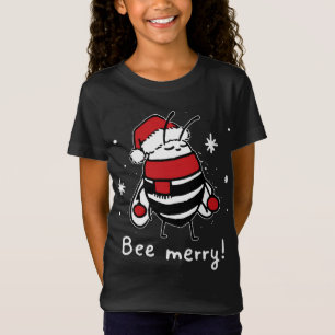 T-Shirt Bee Joyeux Noël - abeille porte un chapeau santa N