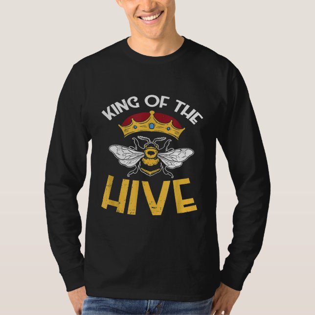 T-shirt Bee Keeper Tee King of the Hive Graphic Crown Bee (Devant)