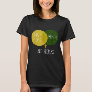 T-shirt Bee Keeper Venn Diagram Beekeeping Apparel Witty
