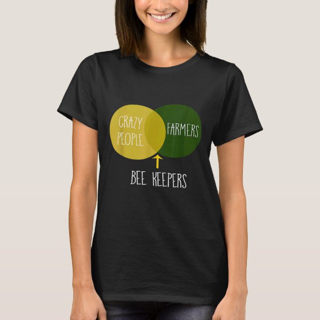 T-shirt Bee Keeper Venn Diagram Beekeeping Apparel Witty (Devant)
