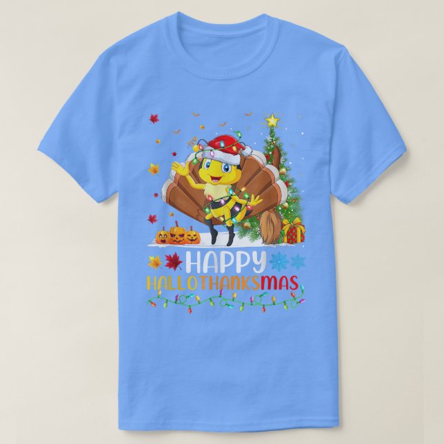 T-shirt Bee Lover Funny Happy Bee HelloThanksMas (Design devant)