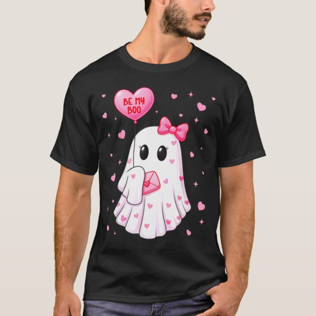 T-shirt Bee My Boo Heart Boo Ghost Valentine Outfit Women  (Devant)