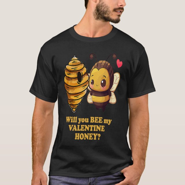 T-shirt Bee My Valentine Honey Cute Valentines Day Couples (Devant)