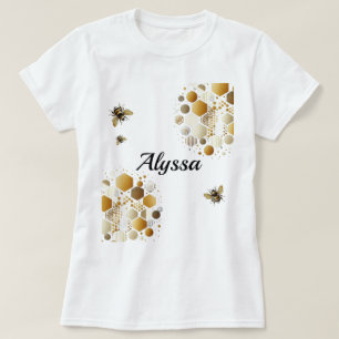 T-shirt Bee sur Honeycomb personnalisée : Hexagons et cerc