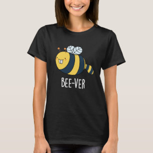 T-shirt Bee ver Funny Animal Beaver Bee Pun Dark BG