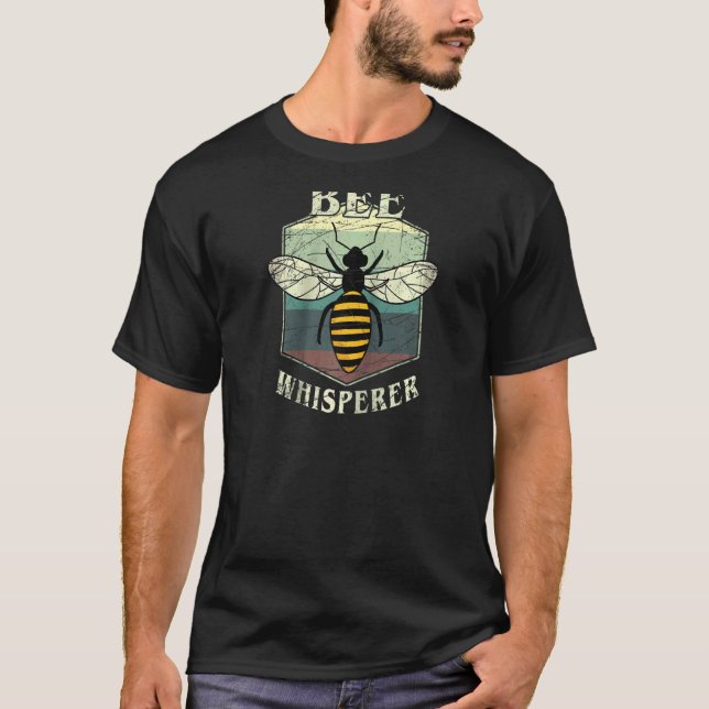 T-shirt Bee Whisperer Honeycomb Bee Hive Beekeeper Raglan (Devant)