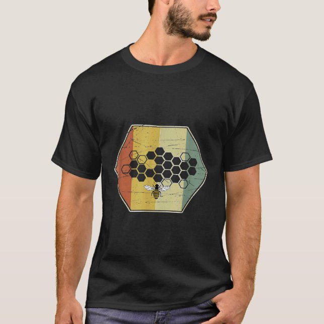 T-shirt Bee Whisperer Honeycomb Retro Bee Hive Beekeeper (Devant)