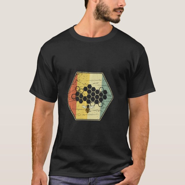 T-shirt Bee Whisperer Honeycomb Retro Bee Hive Beekeeper (Devant)