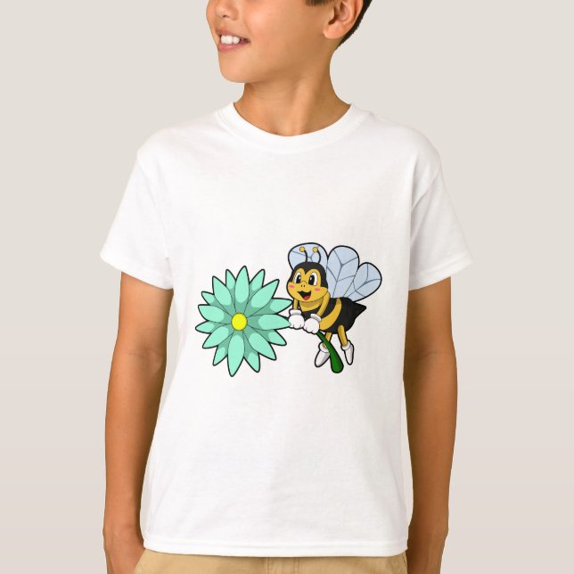 T-shirt Bee with flower.PNG (Devant)