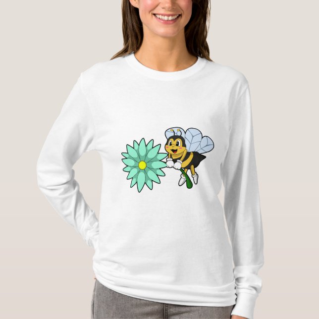 T-shirt Bee with flower.PNG (Devant)